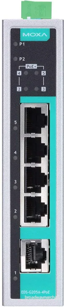 EDS-G205A-4POE Industriell Ohanterad 5-port Switch EDS-G205A-4POE Industriell Ohanterad 5-port Switch